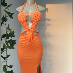 Bold Orange Maxi Dress